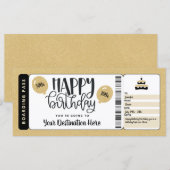 Birthday Gift Surprise Trip boarding Pass Voucher (Voorkant / Achterkant)