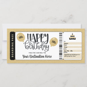 Birthday Gift Surprise Trip boarding Pass Voucher
