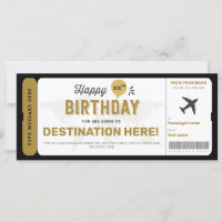 Birthday Gift Ticket Surprise Boarding Pass Kaart