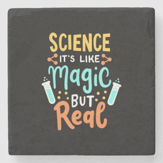 Birthday Gift | Wetenschap is als een Magisch Stenen Onderzetter (Voorkant)