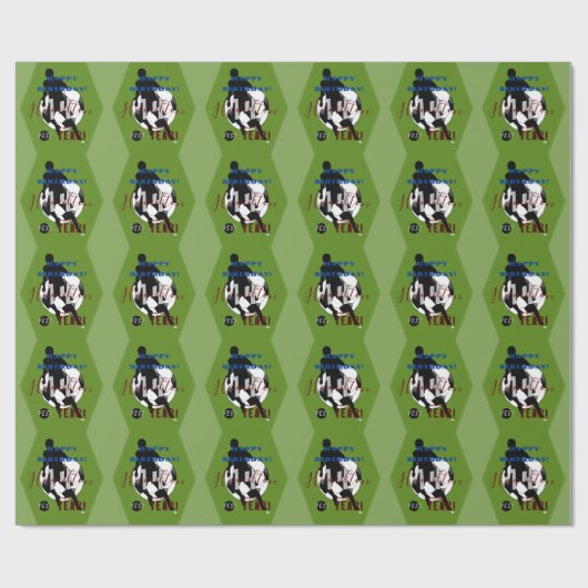 Birthday Gift Wrap met het Theme Soccer HAMbyWG Cadeaupapier (Vlak)