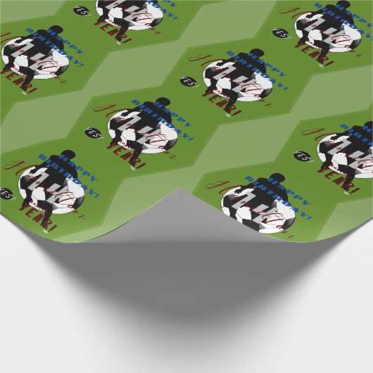 Birthday Gift Wrap met het Theme Soccer HAMbyWG Cadeaupapier (Hoek)