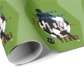 Birthday Gift Wrap met het Theme Soccer HAMbyWG Cadeaupapier (Rol Hoek)