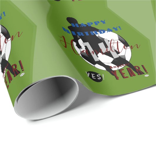 Birthday Gift Wrap met het Theme Soccer HAMbyWG Cadeaupapier (Rol Hoek)