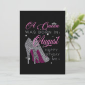 Birthday Gifts | In augustus werd een koningin geb Save The Date (Staand voorkant)