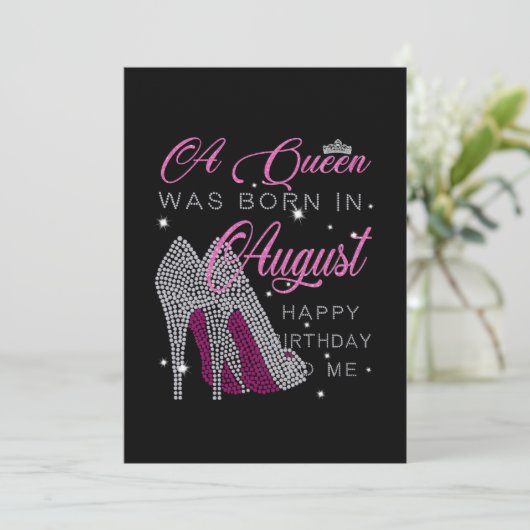 Birthday Gifts | In augustus werd een koningin geb Save The Date (Staand voorkant)