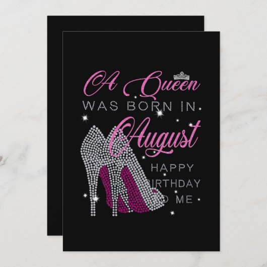 Birthday Gifts | In augustus werd een koningin geb Save The Date (Voorkant / Achterkant)