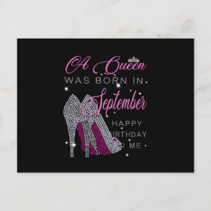 Birthday Gifts In september werd een koningin ge Aankondigingskaart