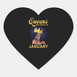 Birthday Gifts koninginnen worden in januari geb Hart Sticker