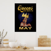 Birthday Gifts | koninginnen worden in mei geboren Poster (Keuken)