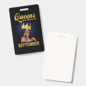 Birthday Gifts | Queens wordt in september geboren Badge (Front & Back)