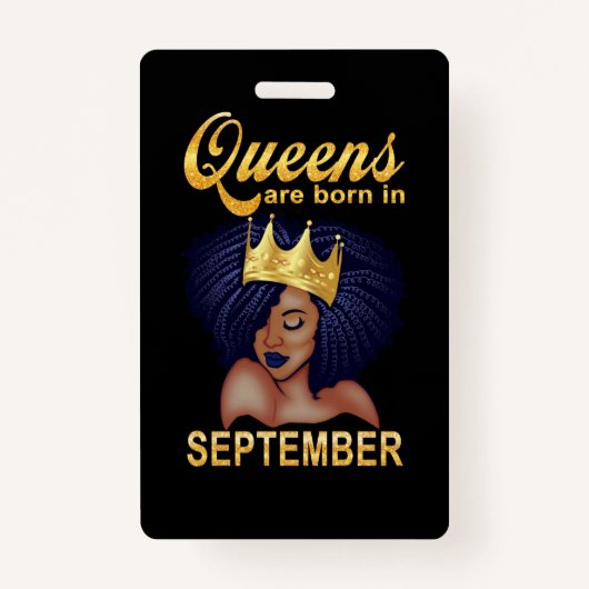 Birthday Gifts | Queens wordt in september geboren Badge (Voorkant)
