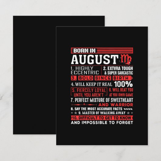 Birthday Gifts uit augustus - geboren in augustus  Kaart (Voorkant / Achterkant)