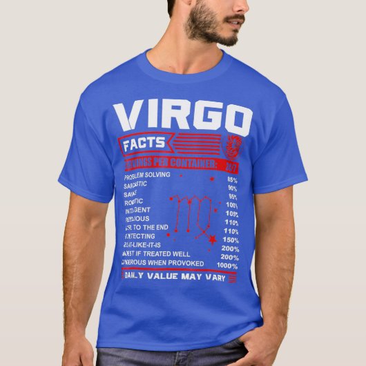 Birthday Gifts - Virgo Facts T-shirt (Voorkant)
