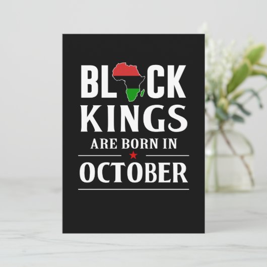 Birthday Gifts | Zwarte koningen worden in oktober Save The Date (Staand voorkant)