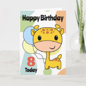 Birthday Giraffe Changeable Age Kaart (Voorkant)