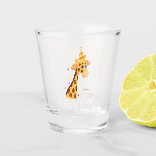 Birthday Giraffe Cute Shot Glass Giften Shot Glas (Voorkant)