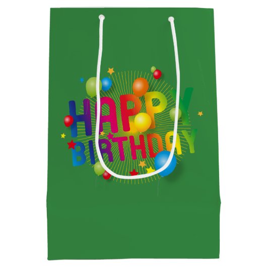 Birthday Giraffe Medium Cadeauzakje (Achterkant)