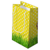 Birthday Giraffe met bril op pooldots Klein Cadeauzakje (Achterkant Gekanteld)