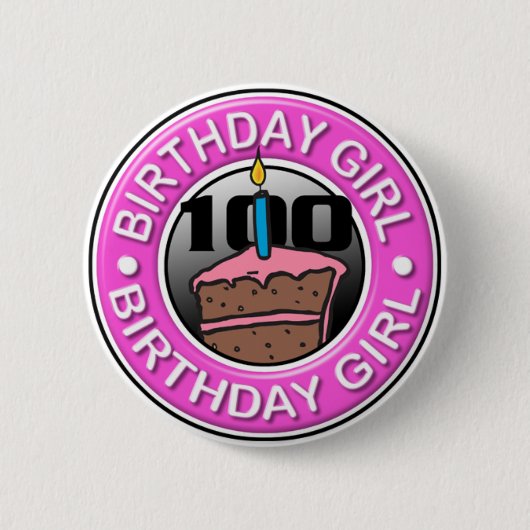 Birthday Girl 100 jaar oude Button (Voorkant)