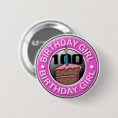 Birthday Girl 100 jaar oude Button (Voorkant /achterkant)