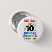 Birthday Girl 10 dubbele cijfers Ronde Button 3,2 Cm (Voorkant /achterkant)