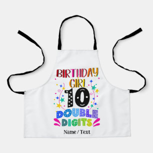 Birthday Girl 10 dubbele cijfers Schort