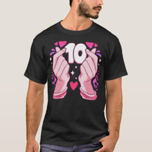 Birthday Girl 10 jaar, K-pop hart, Saranghae T-shirt