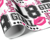 birthday girl, 18. Geburtstag Geschenkpapier pink Cadeaupapier (Rol Hoek)