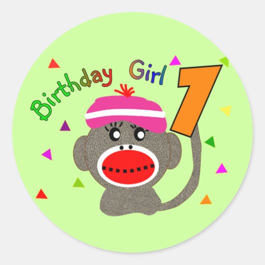 Birthday Girl "1" Ronde Sticker (Voorkant)
