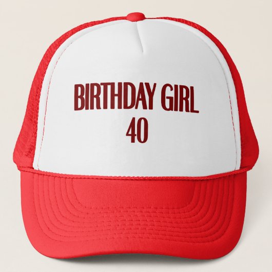 Birthday Girl 40 Trucker Pet (Voorkant)