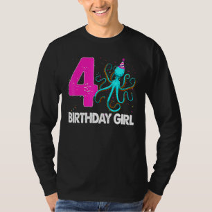 Birthday Girl 4 Octopus Love T-shirt