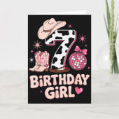 Birthday Girl 7 Cowgirl Party Outfit Fun Disco The Kaart (Voorkant)