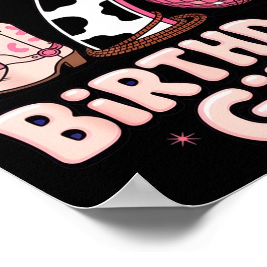 Birthday Girl 7 Cowgirl Party Outfit Fun Disco The Poster (Hoek)