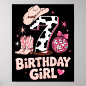 Birthday Girl 7 Cowgirl Party Outfit Fun Disco The Poster (Voorkant)