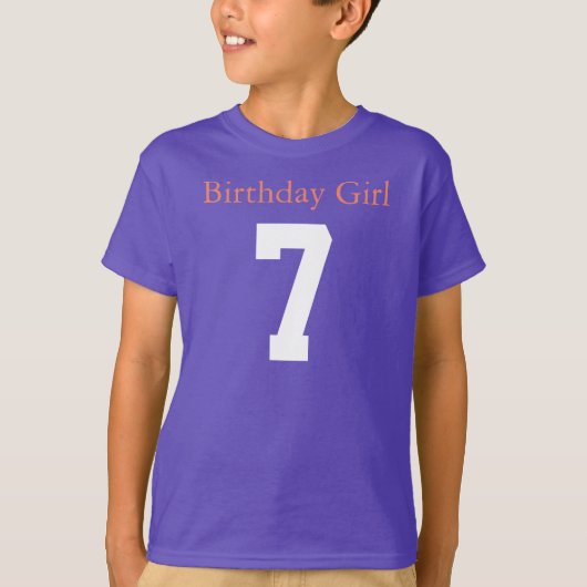 Birthday Girl 7 T-shirt (Voorkant)