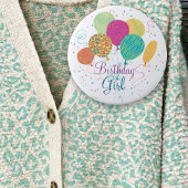 Birthday Girl Animal Pattern-ballonnen Button