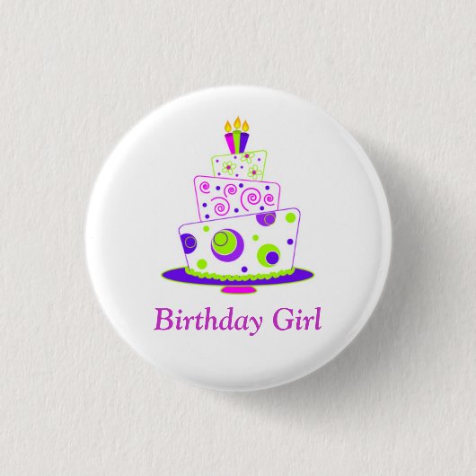Birthday Girl Badge Ronde Button 3,2 Cm (Voorkant)