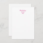 Birthday Girl Bedankkaart (Voorkant / Achterkant)