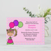 Birthday Girl Birthday Invitations Kaart (Staand voorkant)