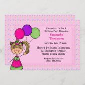 Birthday Girl Birthday Invitations Kaart (Voorkant / Achterkant)