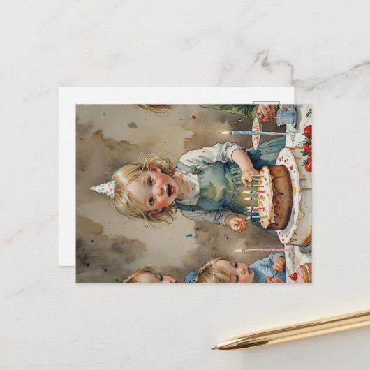 Birthday Girl Briefkaart (Voorkant / Achterkant in situ)