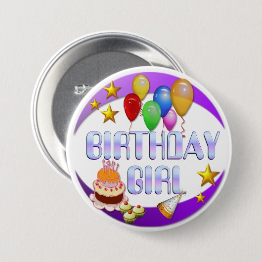 Birthday Girl ~ Button # 2 (Voorkant /achterkant)