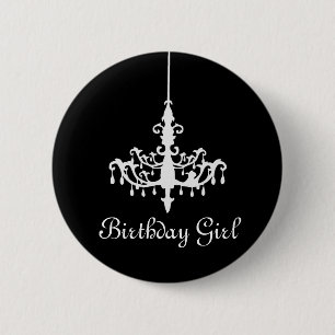 Birthday Girl Chandelier Button