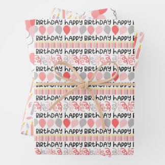 Birthday Girl Coordinating Pattern Wrapping Paper