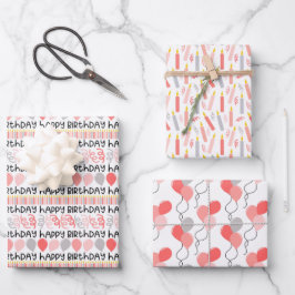 Birthday Girl Coordinating Pattern Wrapping Paper
