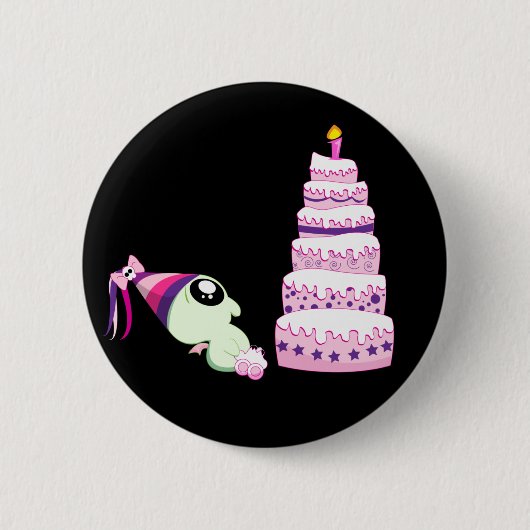 Birthday Girl Cthulhu Ronde Button 5,7 Cm (Voorkant)