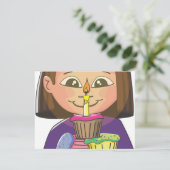 Birthday girl cupcakes kaart (Staand voorkant)