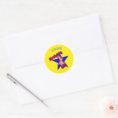 Birthday Girl Cute Dinosaur gepersonaliseerd Ronde Sticker (Envelop)
