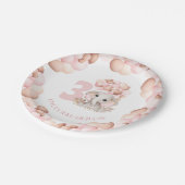 Birthday Girl Cute Elephant Pink-ballonnen Papieren Bordje (Gekanteld)